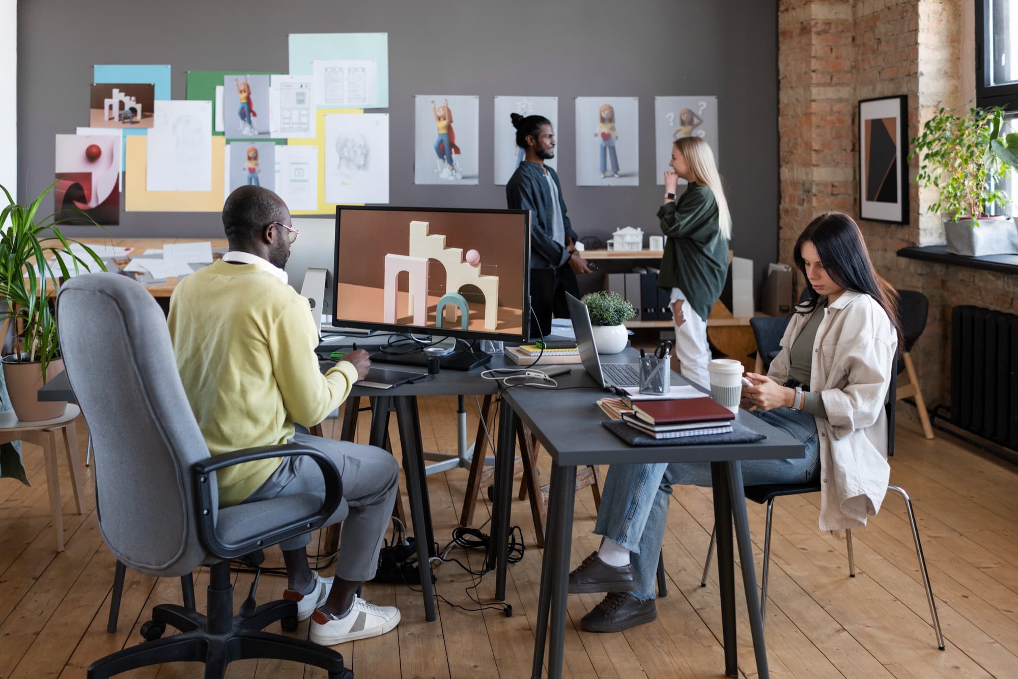 People collaborating in an office