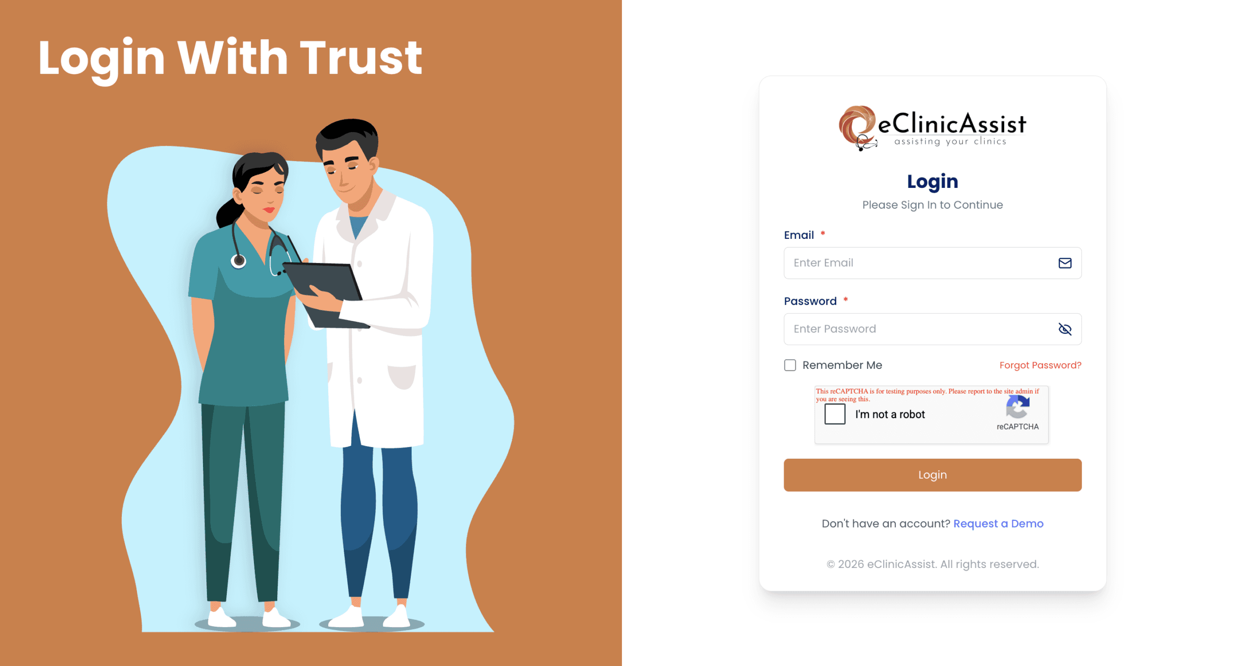 eClinicAssist administration interface, as shown on the existing Imadi Innovations portfolio